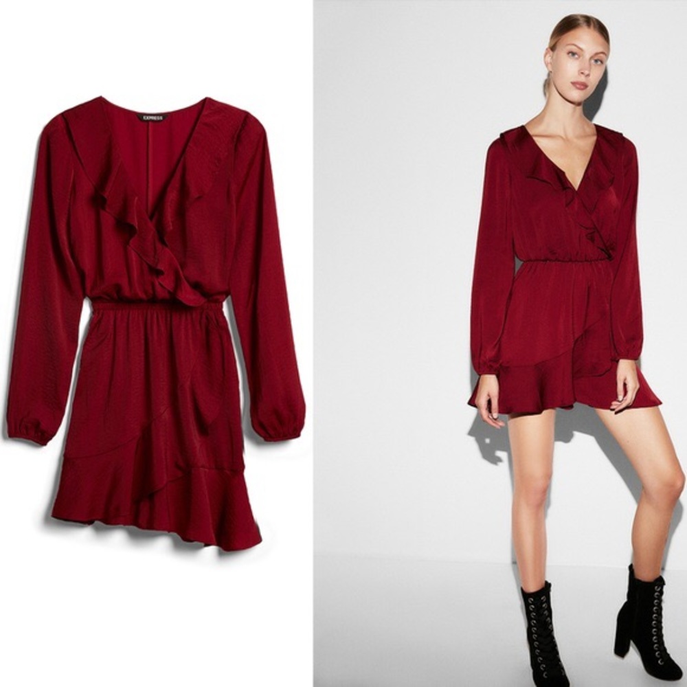 Express mini ruffle dress